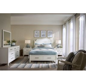 Pure Maple Cottage White Queen Poster Storage Bed