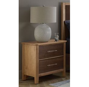 Nordhaven Clear Maple and Nordic Walnut 2 Drawer Nightstand