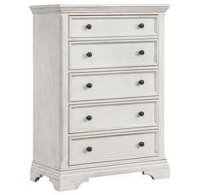 Olivia Brushed White 5 Drawer Chest