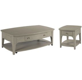 Milan Stone Oval Drawer Occasional Table Set