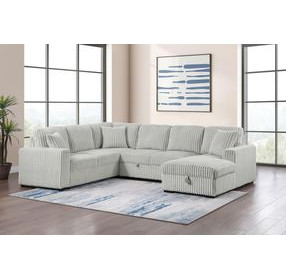 Devonshire Gray Sleeper Sectional with Storage Chaise