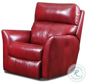 Stardust Palermo Crimson Leather Power Headrest Wall Hugger Recliner