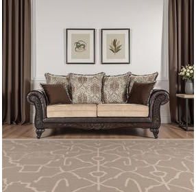 Elmbrook Brown Rolled Arm Sofa