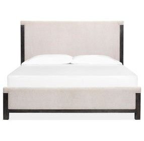 Plum Creek Ravenwood Black and Elite Dove Upholstered Panel Bedroom Set