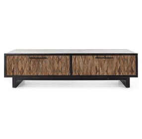 Anton Black and Natural Rectangular Coffee Table with 4 Drawers