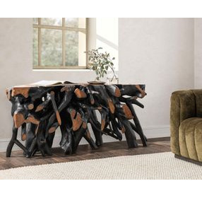 Cypress Black and Brown 70" Free Form Console Table