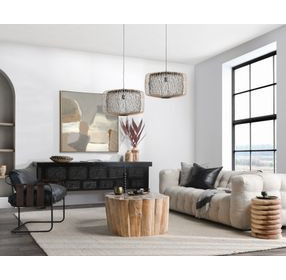 Gala Natural and Beige Round End Table