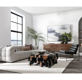 Cypress Black and Natural Square Coffee Table