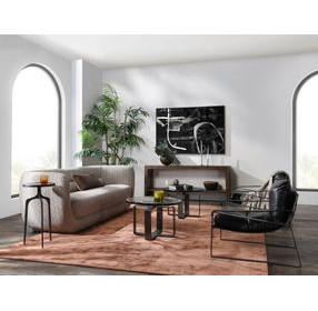 Keith Dark Antique Round Glass Top Coffee Table