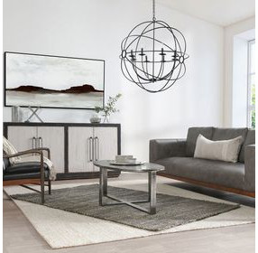Flores Nickel Oval Coffee Table