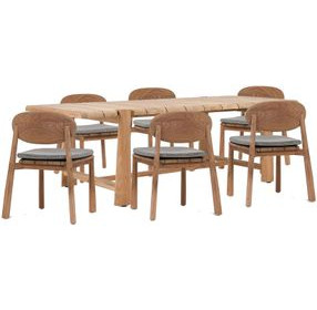 Aston Natural 94" Rectangular Outdoor Dining Room Set