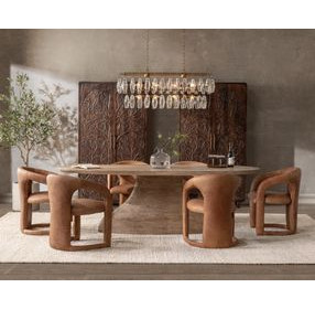 Amra Sandstone Greige 94" Oval Dining Table