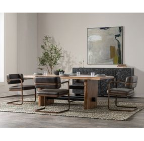 Brinton Acorn Brown and Black 80" Rectangular Dining Table
