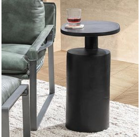 Decklyn Black Oval Accent Table