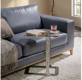 Geanna Antique Nickel Rectangular Accent Table