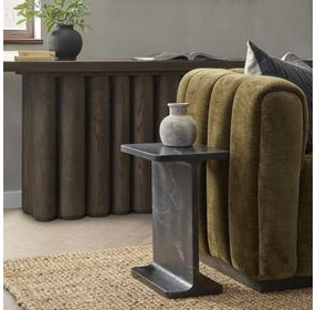 Delaney Onyx Rectangular Marble Top Accent Table