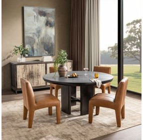 Celadon Truffle Roast 60" Round Dining Table