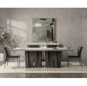 Simone Olive Brown and Antique Gray 94" Rectangular Concrete Top Dining Table