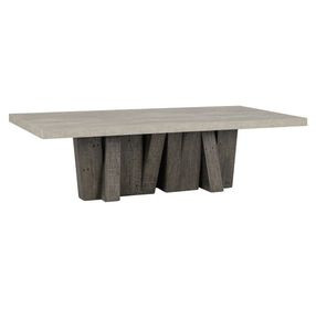 Simone Olive Brown and Antique Gray Rectangular Concrete Top Coffee Table