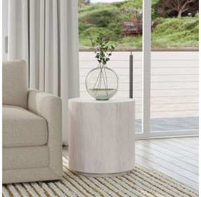 Layne Milk White Round End Table