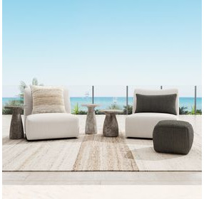 Collins Light Gray 19" Round Outdoor Concrete Top Accent Table