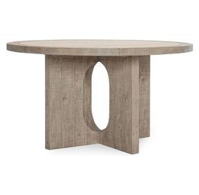 Talbot Natural 55" Round Travertine Top Dining Table