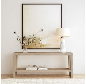 Troy Aged Cream Rectangular Console Table