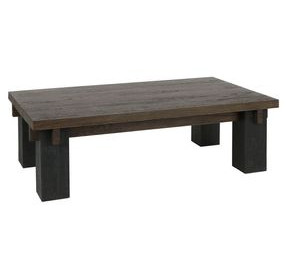 Duncan Suede Brown and Carbon Black Rectangular Coffee Table