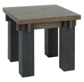 Duncan Suede Brown and Carbon Black Square End Table