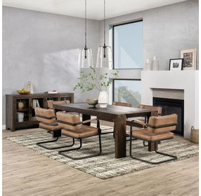 Troy Suede Brown 89" Rectangular Dining Table