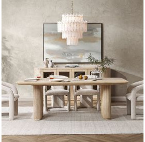 Vander Cream Washed 84" Rectangular Dining Table