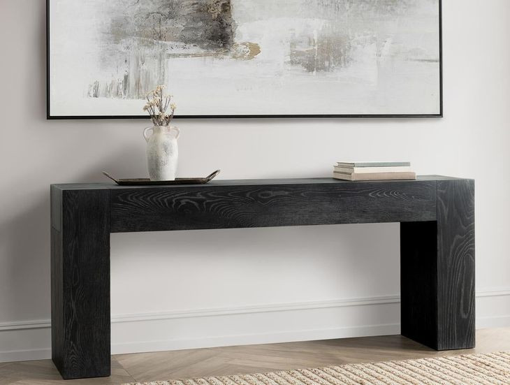 Bristol Aged Black Rectangular Console Table
