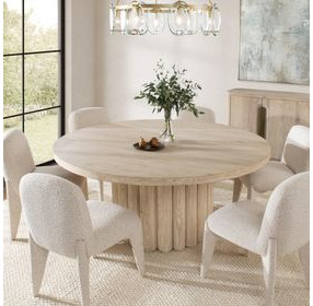 Tiber Cream Washed 70" Round Dining Table