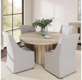 Tiber Cream Washed 55" Round Dining Table