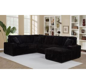 Devonshire Black 3 Piece Modular Sleeper Sectional