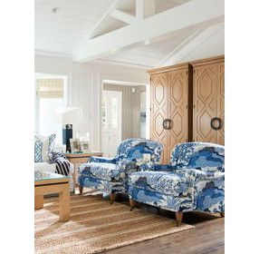 Sydney Cream and Blue Upholstered Chair