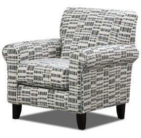 Universal Denim Cream and Gray Upholstered Accent Chair