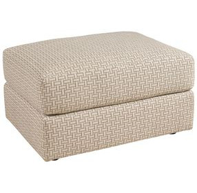 Millington Beige and Brown Upholstered Bumper Ottoman by Barclay Butera