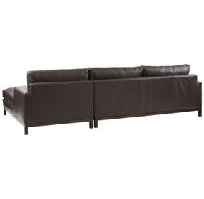 Horizon Dark Brown 110" Leather Upholstered LAF Sectional