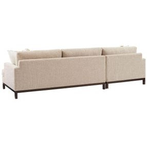 Horizon Beige and Brown 110" Leather Upholstered RAF Sectional