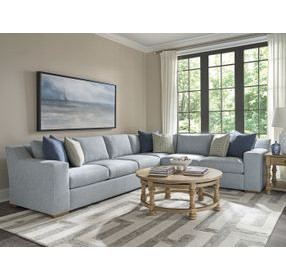 Shaws Cove Blue 3 Piece Modular Sectional with Pillows by Barclay Butera
