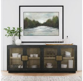 Larson Carbon Black 4 Glass Door Buffet