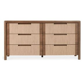 Corda Nut Brown and Natural 6 Drawer Dresser
