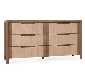 Corda Nut Brown and Natural 6 Drawer Dresser