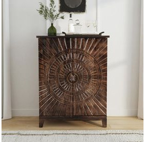 Vivienne Bark Brown 2 Door Bar Cabinet