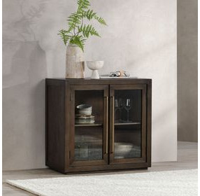 Bradley Landmark Brown 2 Glass Door Accent Cabinet