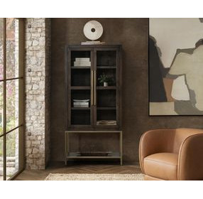 Freemont Kona Brown 2 Glass Door Display Cabinet