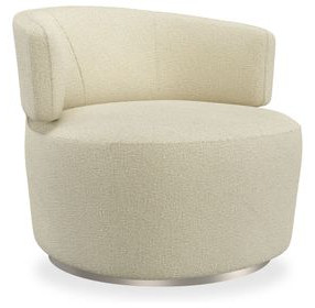 Olympia Oatmeal Performance Fabric Upholstered Swivel Accent Chair