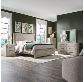 Modern Play Natural White King Panel Bed