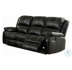 Zuriel Black Synthetic Leather Reclining Living Room Set
